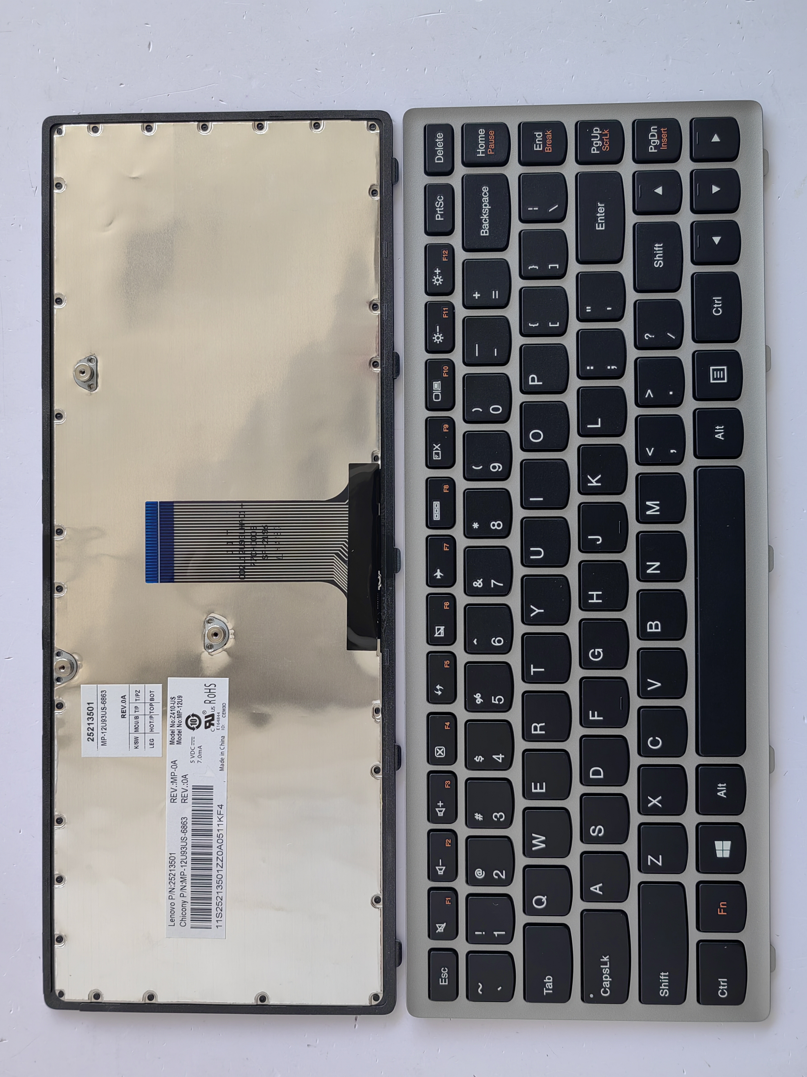 Picture of New Replacement Laptop Keyboard For LENOVO G400S/G405S/G410S/FLEX14 SILVER FRAME BLACK US Layout